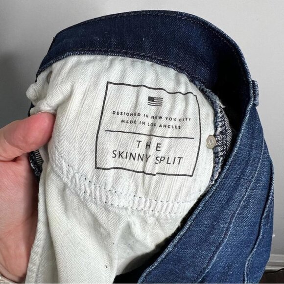 AYR Womens Size 25 High Rise Ankle Slit Jean Stretch Skinny Whiskered Denim Blue - Picture 11 of 12